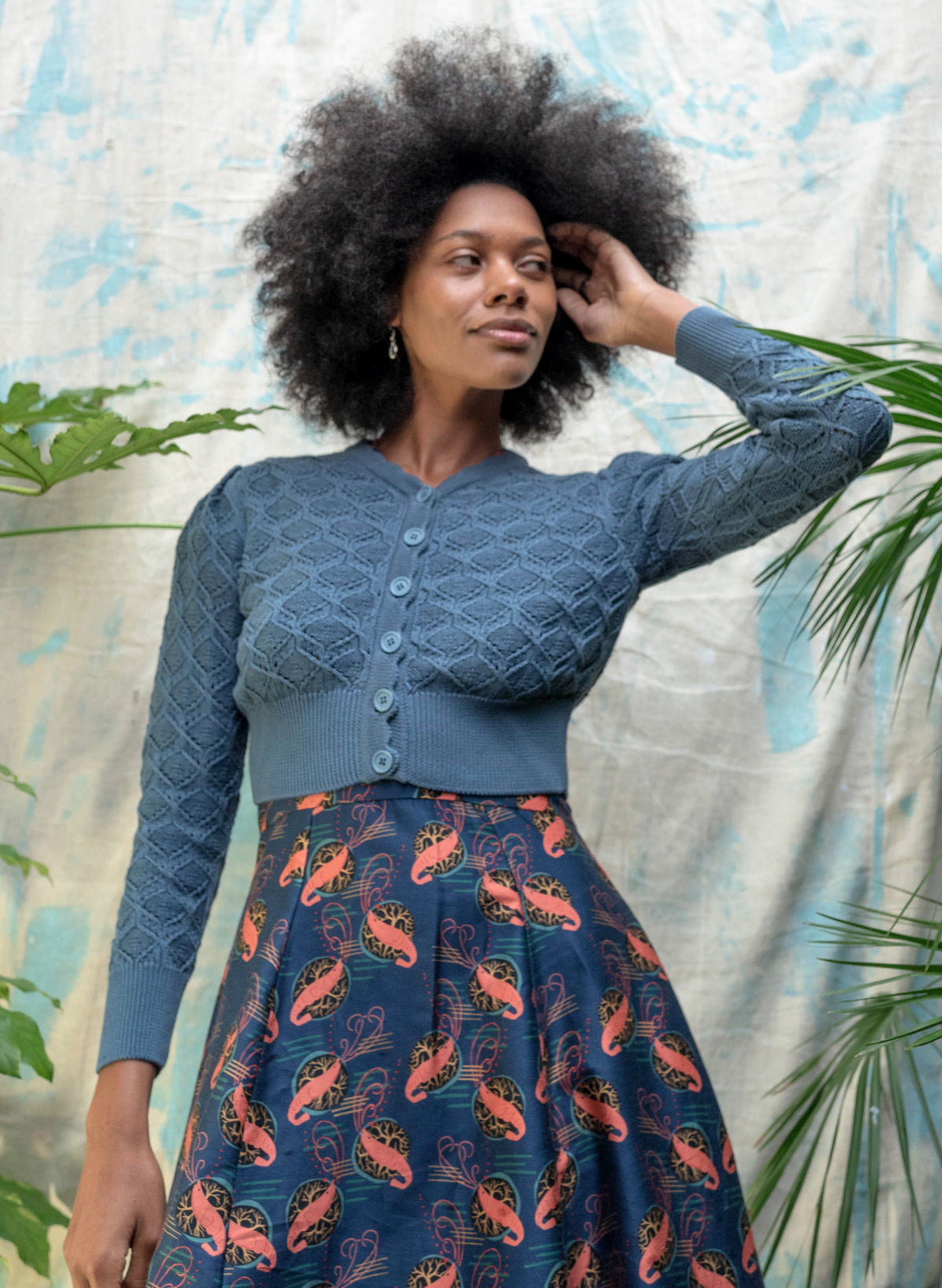 Rita Long-sleeve Dress - Navy Prawn Cocktail
