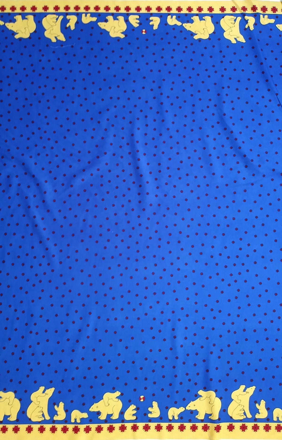 Remnant - 360cm - Blue Polar Bear Fabric - Cotton Twill