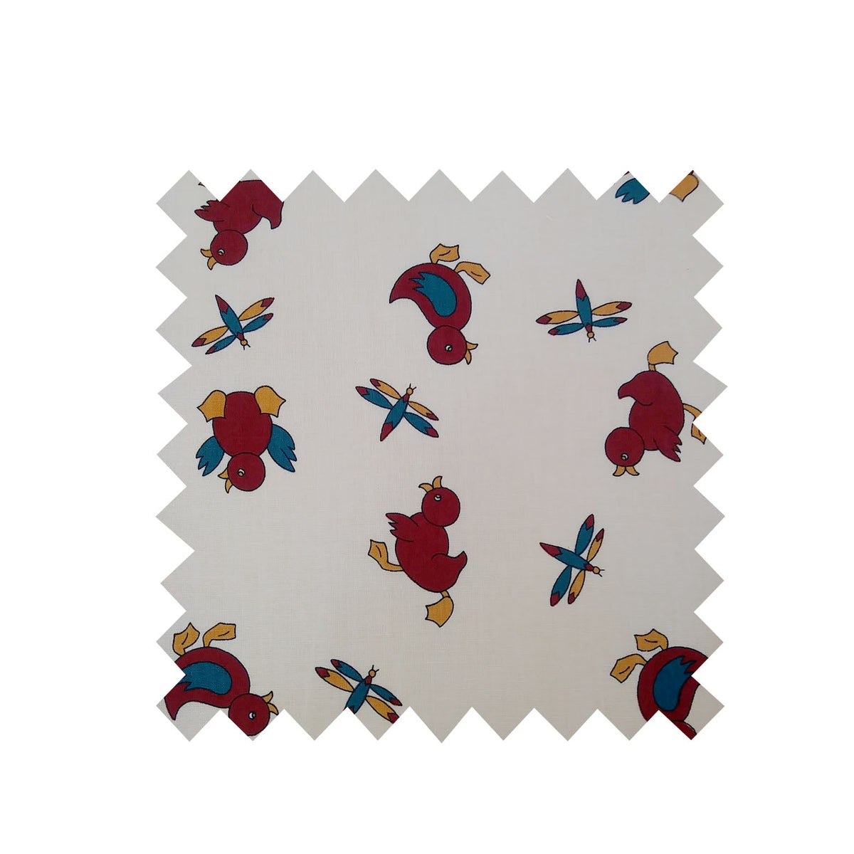 Remnant - 120cm - Cream Puddle Ducks Fabric - Cotton Twill