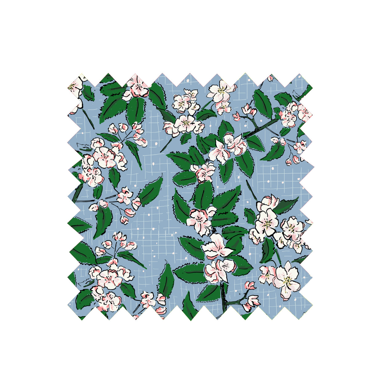 Remnant - 135cm x 116cm - Blue Apple Blossom - Tencel
