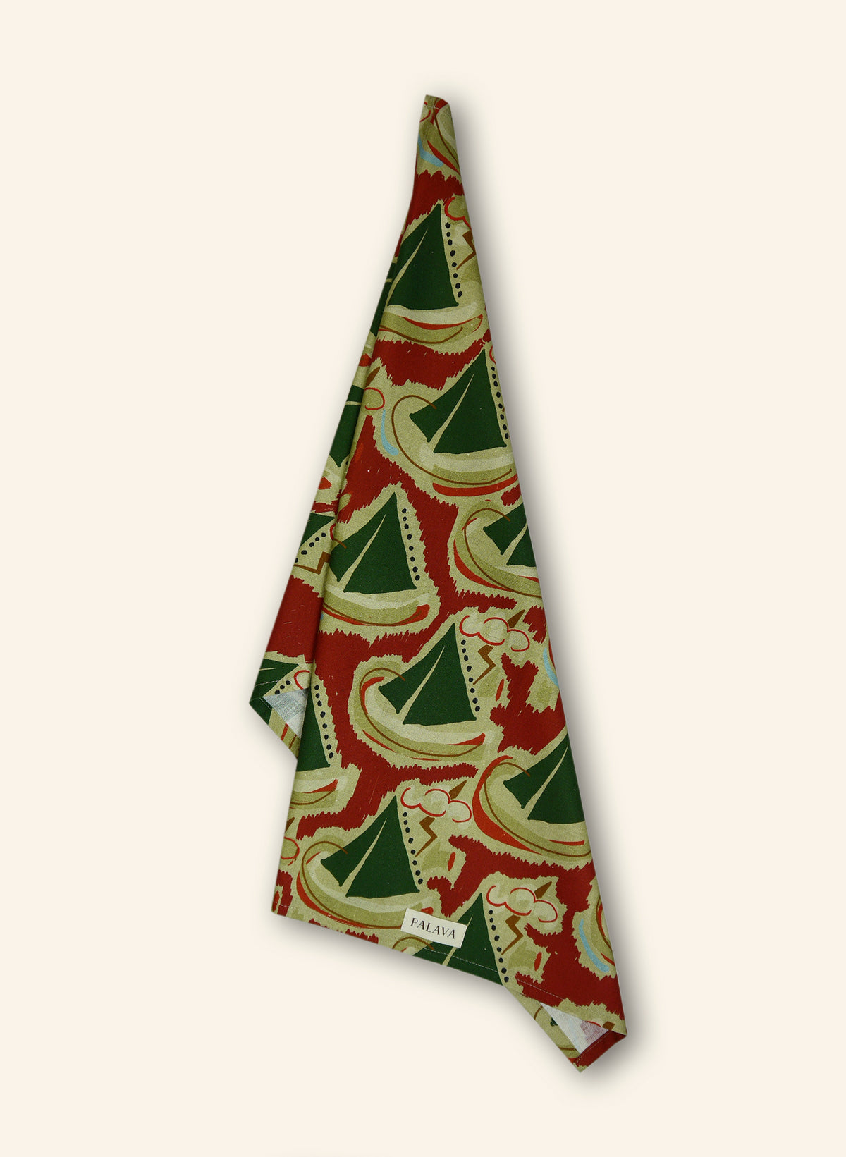 Tea Towel - Burgundy Sailing Boats