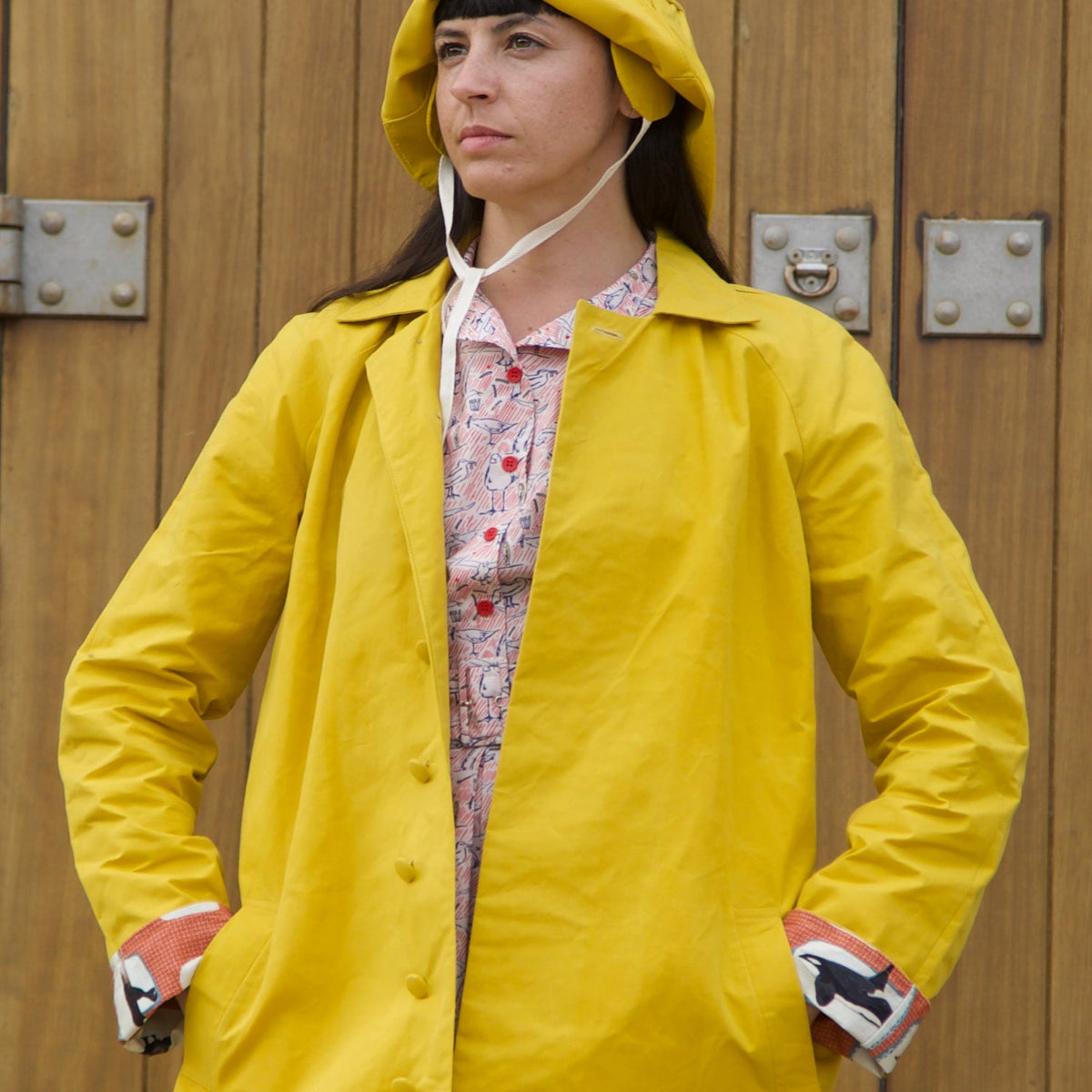 Heritage - Yellow Trench Coat - Red Coastal Memoirs Lining