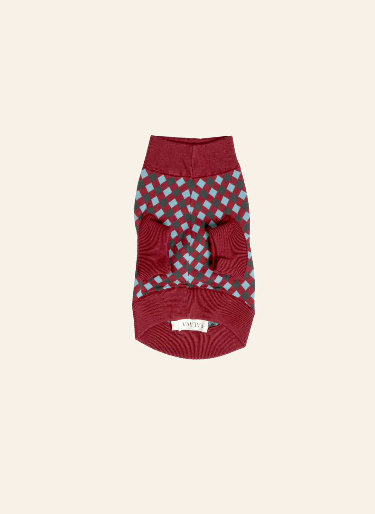 Rodney Dog Jumper - Burgundy Check