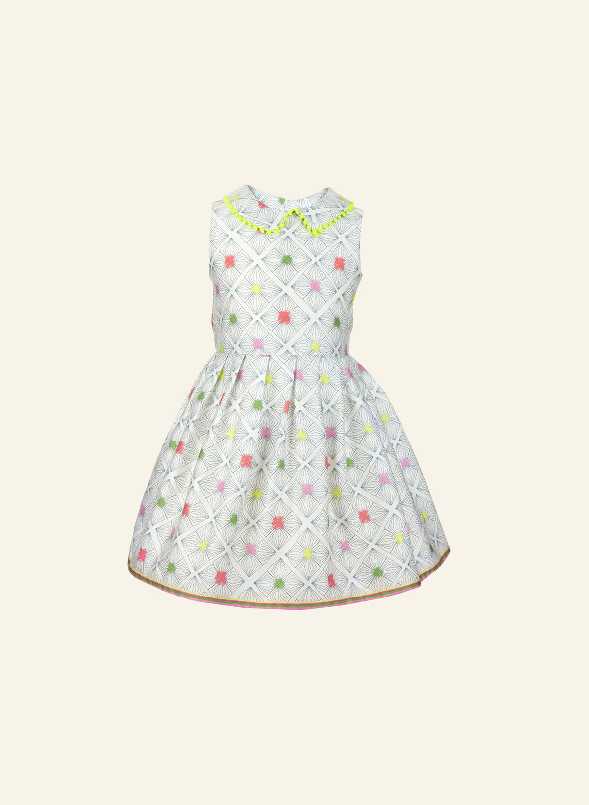 Neon Star Girls' Party Dress | 100% Organic Cotton Sateen