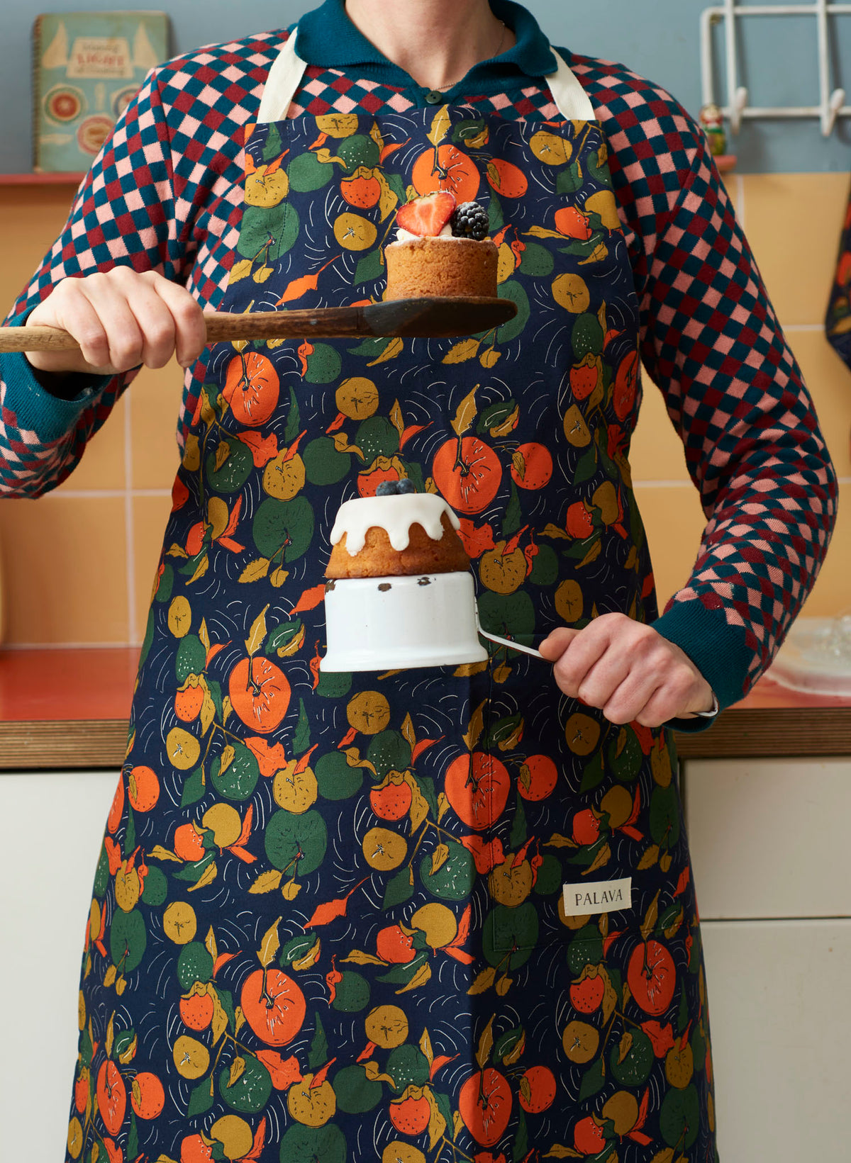 Apron - Navy Apple Orchard