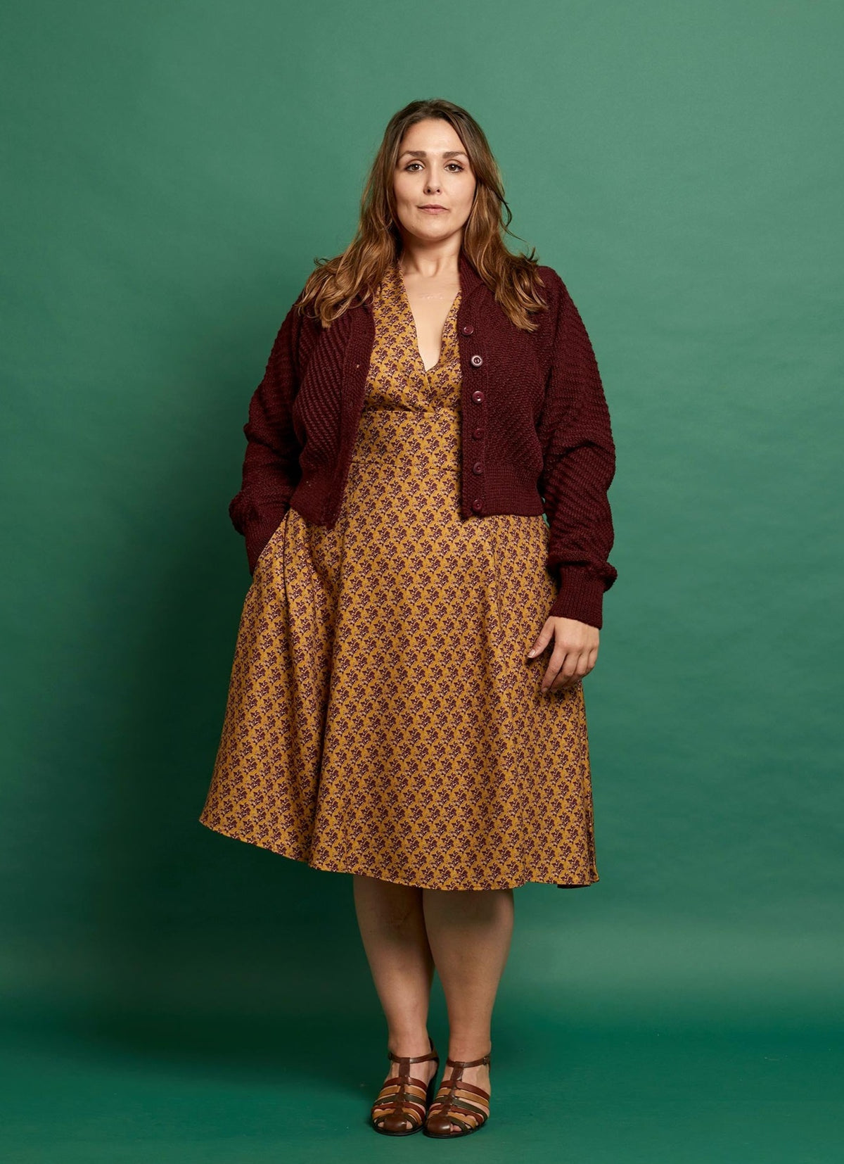 Betty - Heritage Knitwear Berry Cardigan - 100% British Wool