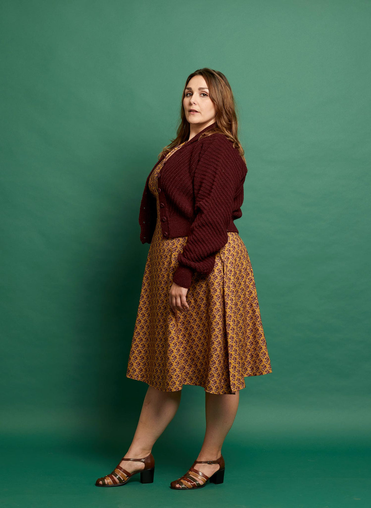 Betty - Heritage Knitwear Berry Cardigan - 100% British Wool