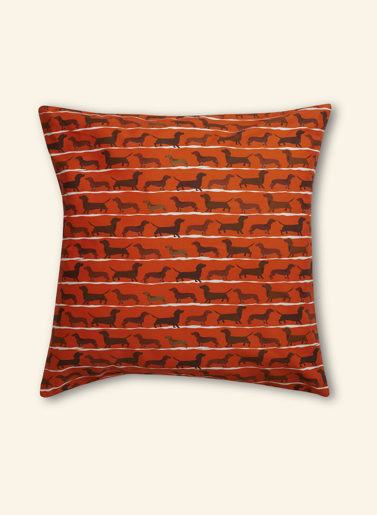 Large Cushion Cover - Rust Sausage Dog