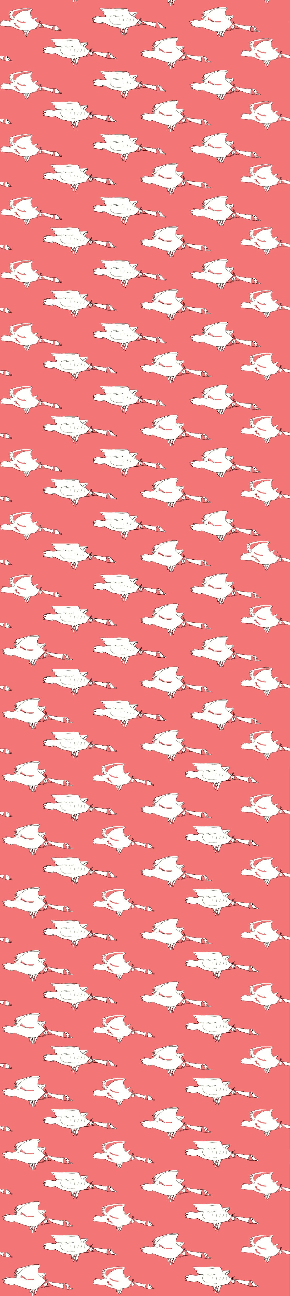Coral Ducks Jersey Fabric - Cotton