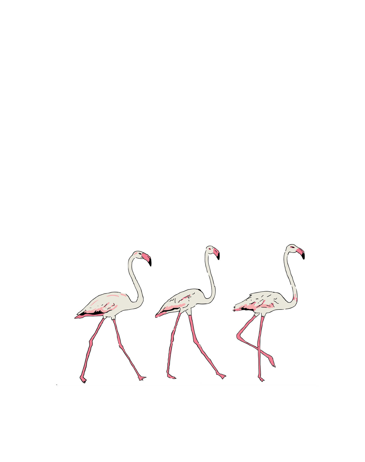 Three Flamingos Wall Sticker - Palava
