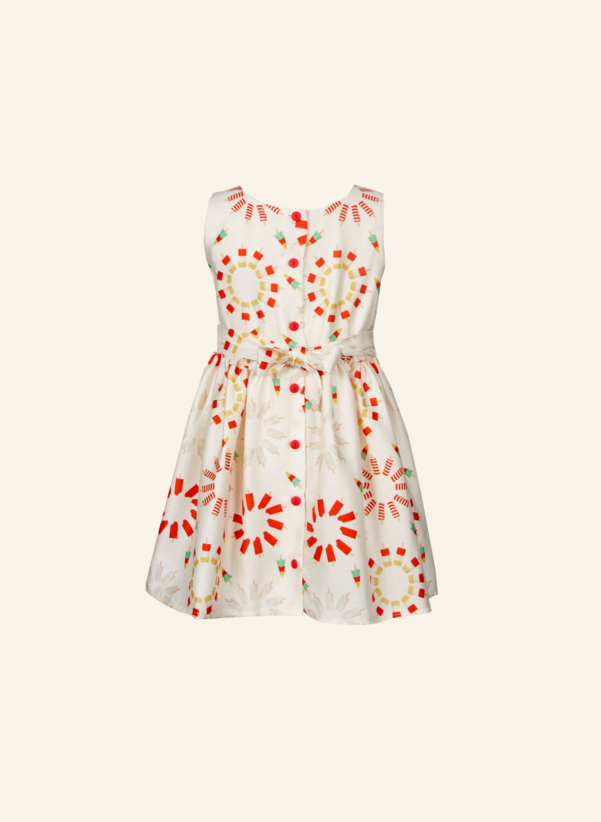Martha Girl's Dress - Ivory Ice Cream