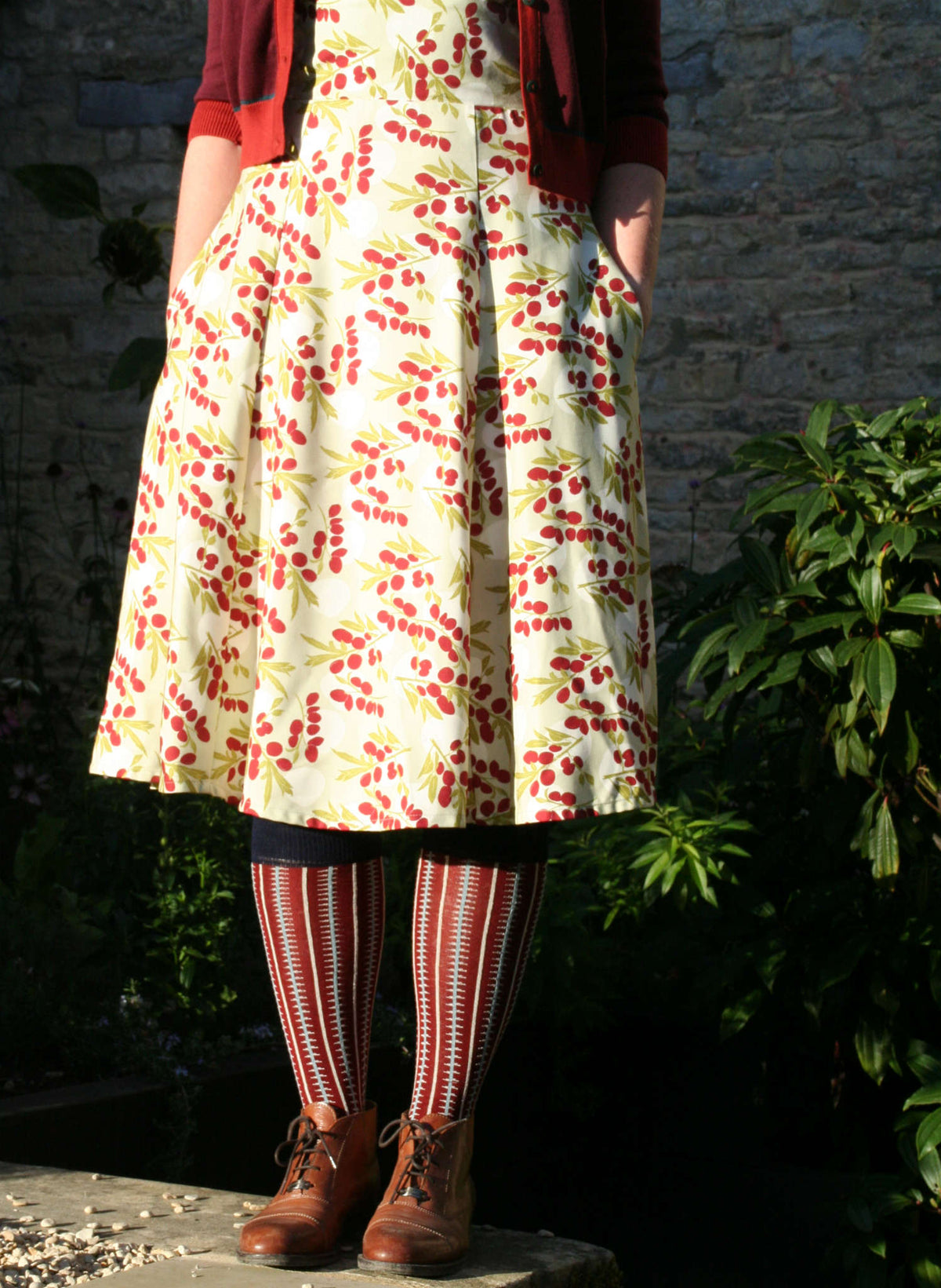 Rita - Cream Damson Dress