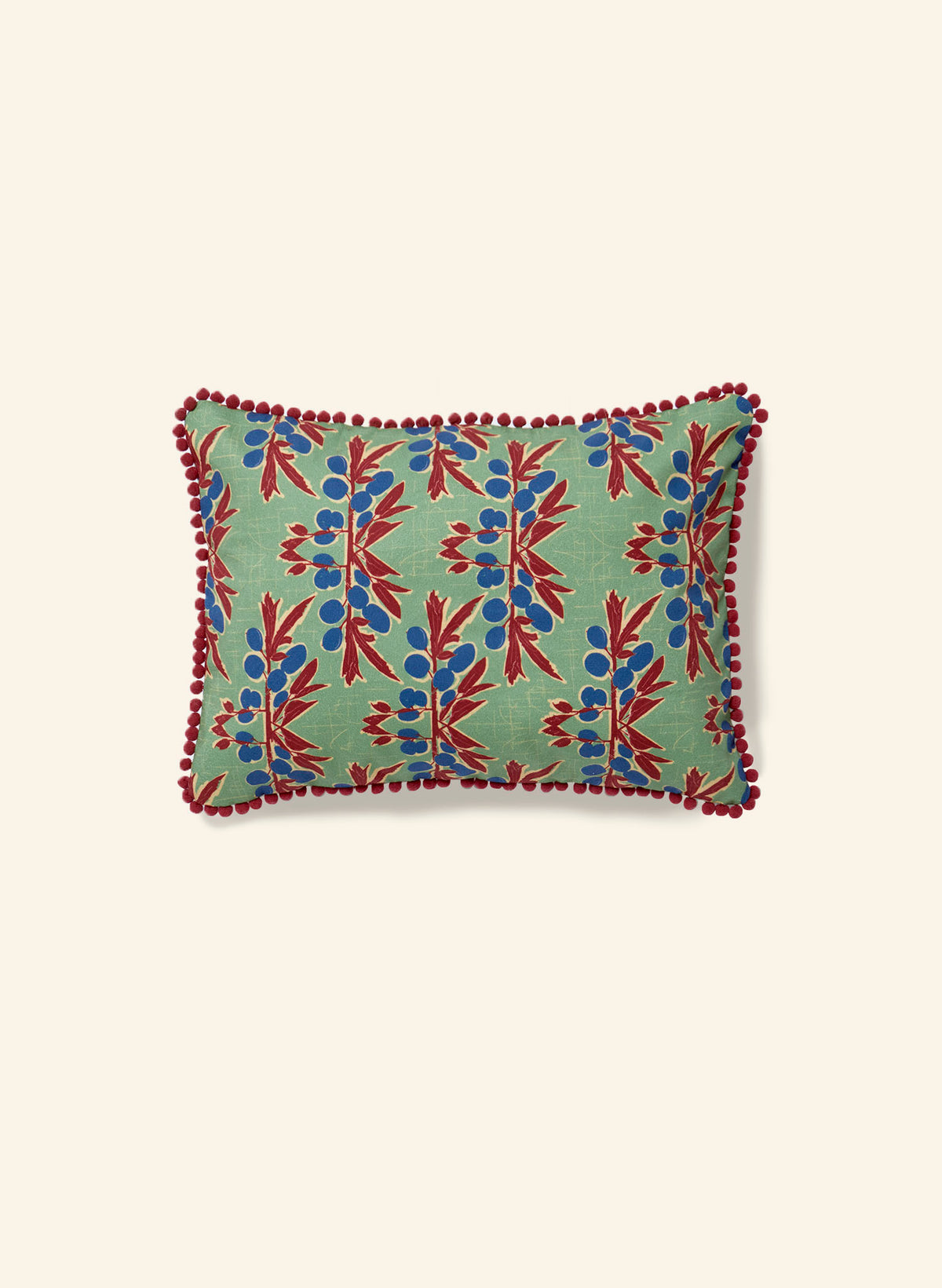 Rectangular Cushion Cover - Green Nouveau Plum