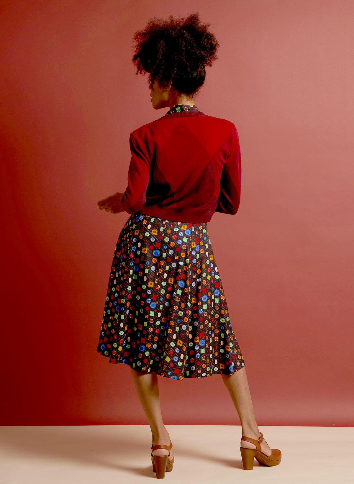 Vera Cardigan - Red Garnet Jacquard