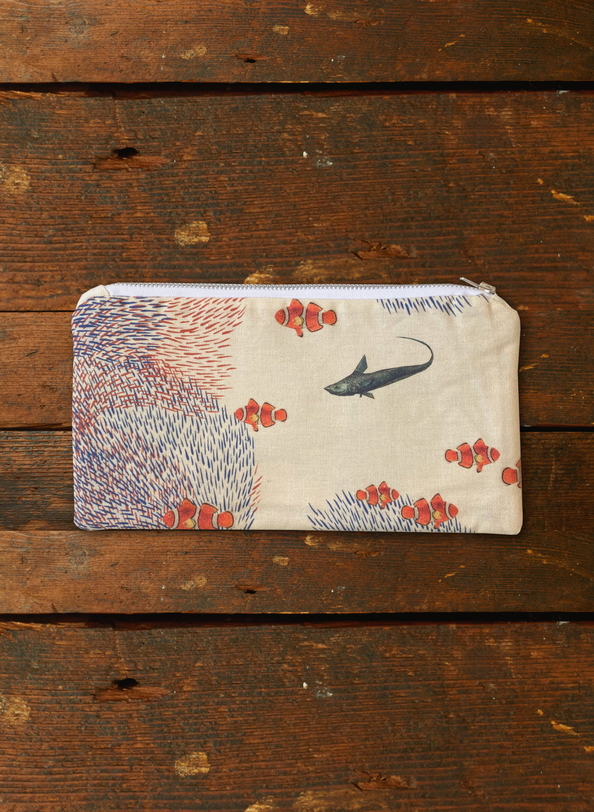 Zip Pouch - Medium - Ivory Coral Migration