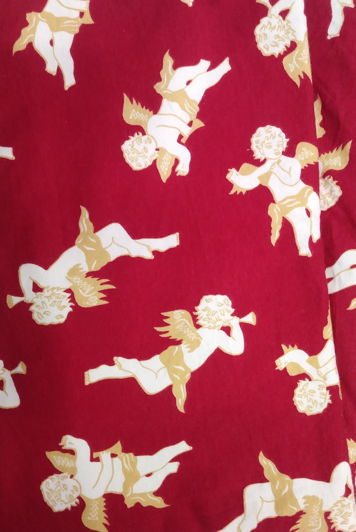 Ruby Red Cherubs Fabric - 100% Cotton Jersey