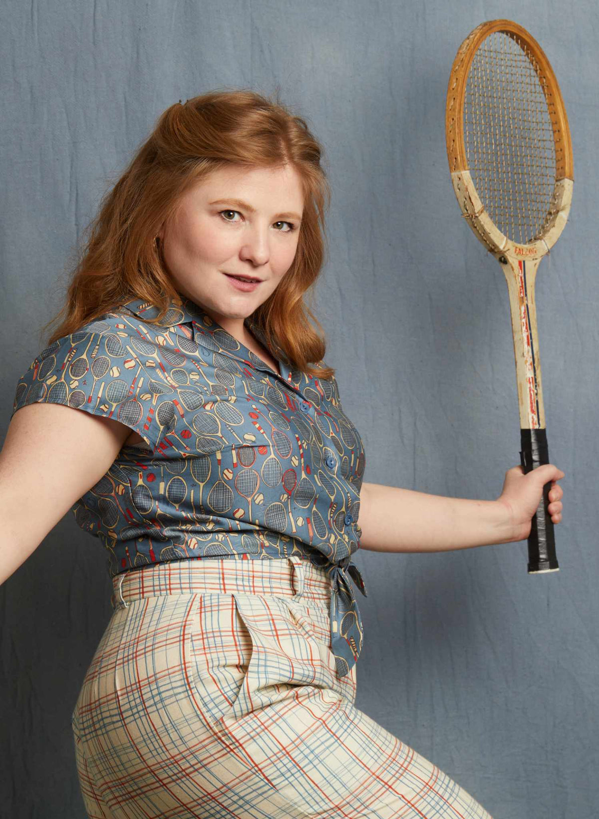 Thelma Trouser - Cream Folk Check