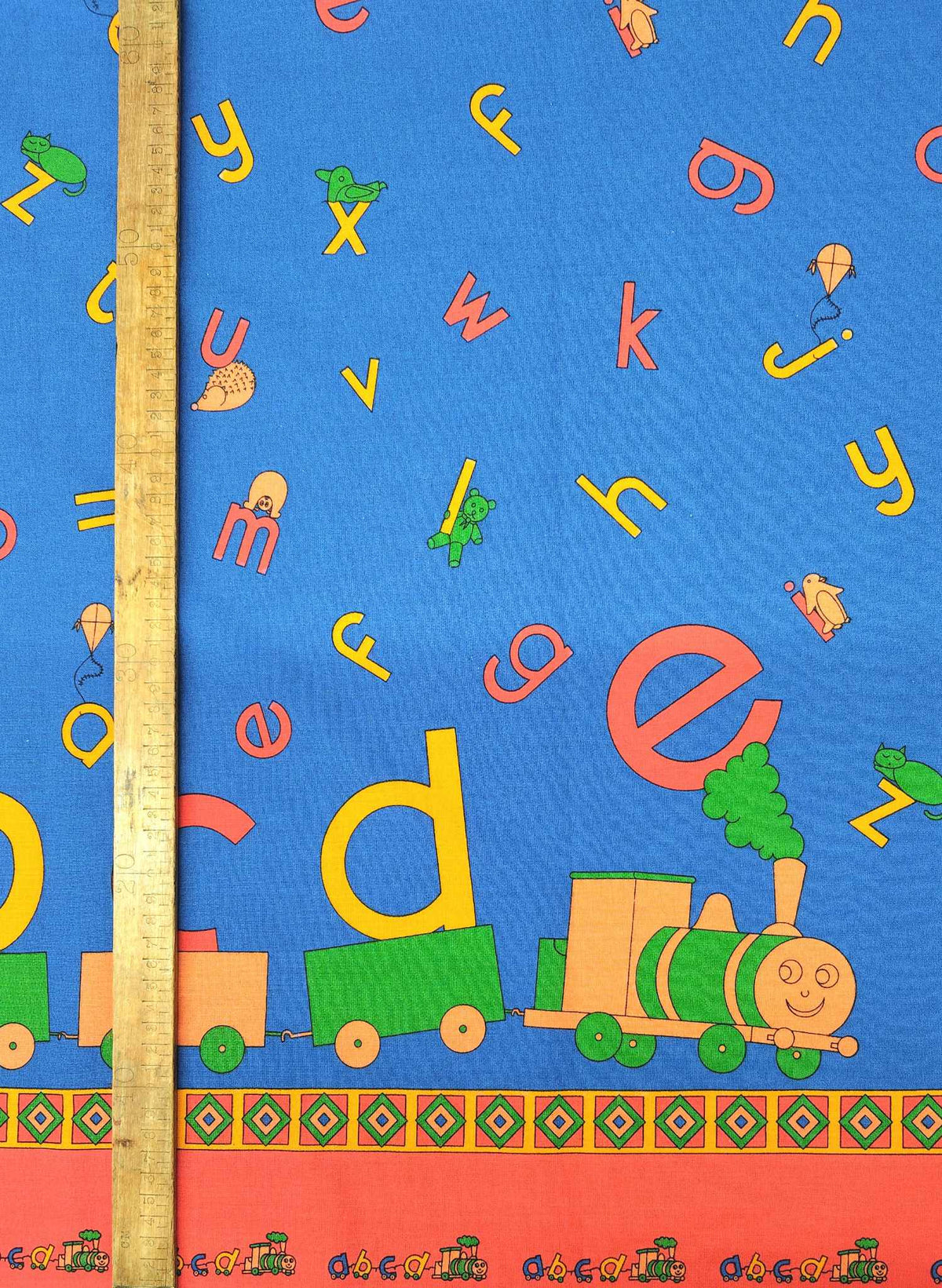 ABC Blue Fabric - Cotton
