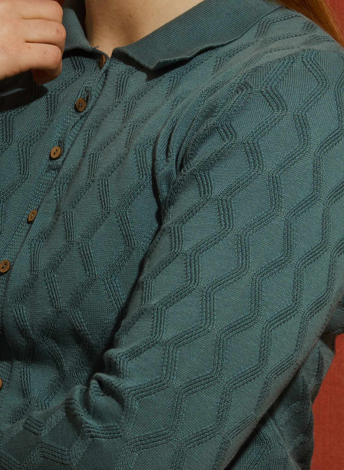 Rosie Top - Teal Pointelle