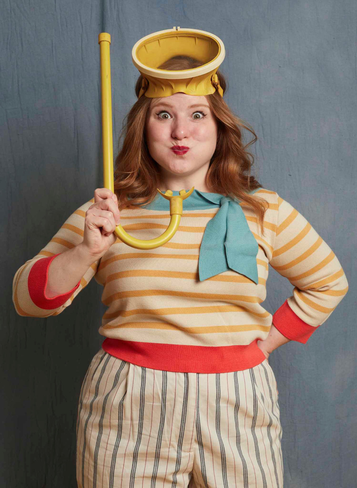 Amelie Top - Gold Stripe Knitted