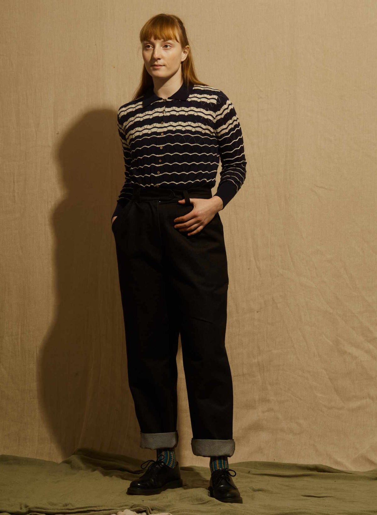 Dolly Top - Navy Stripe
