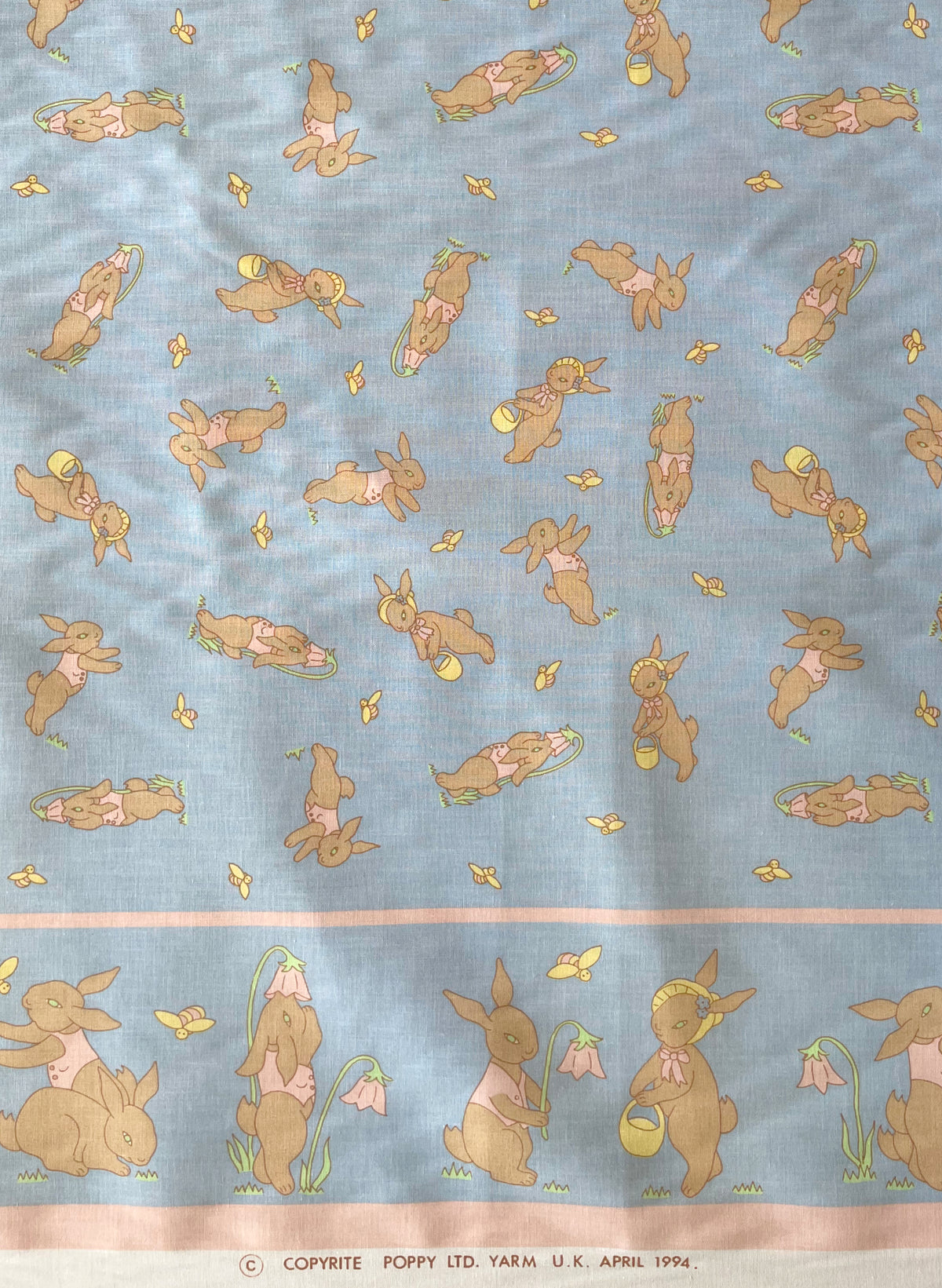 Blue Rabbit Fabric - Cotton