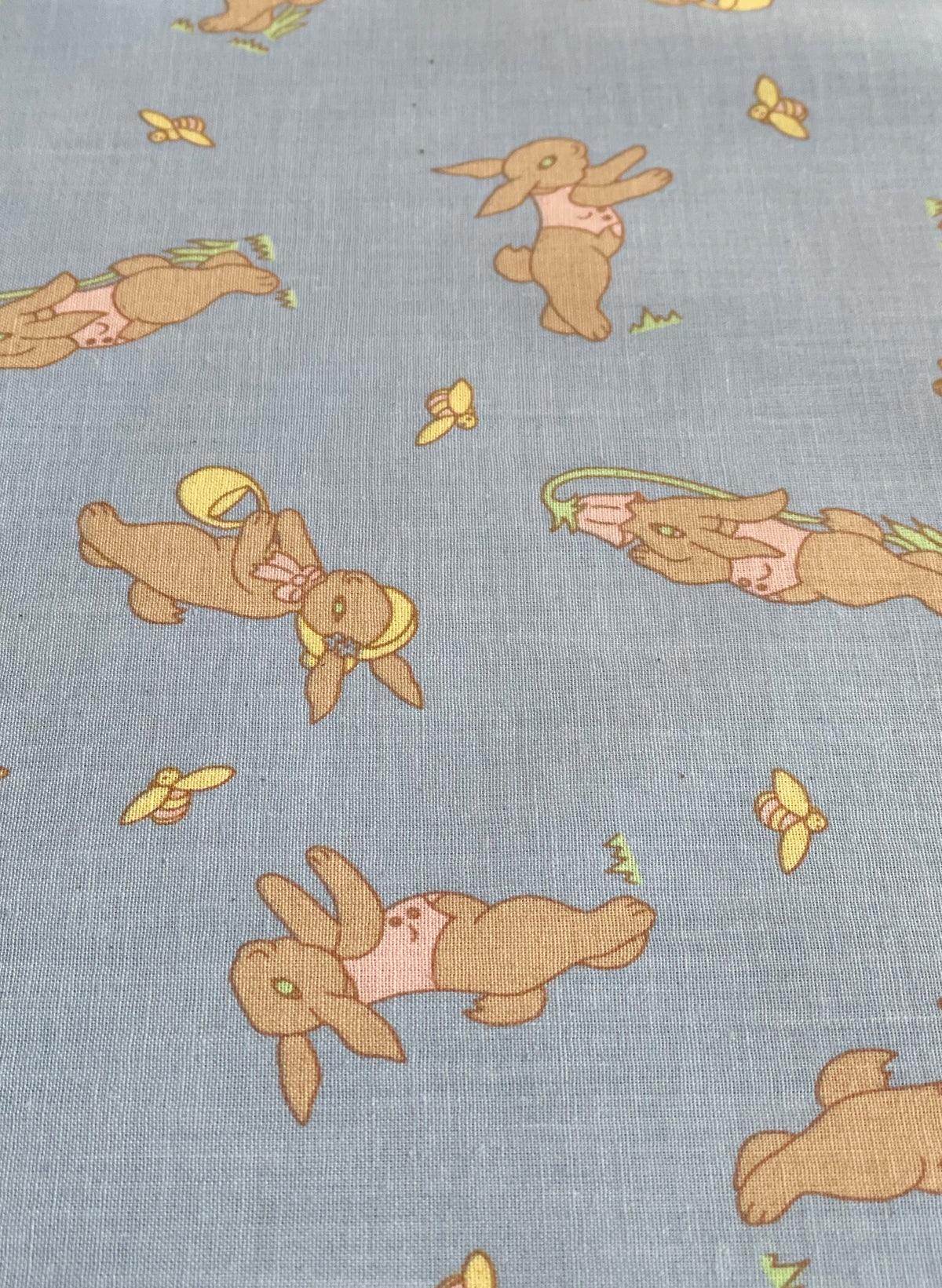 Blue Rabbit Fabric - Cotton