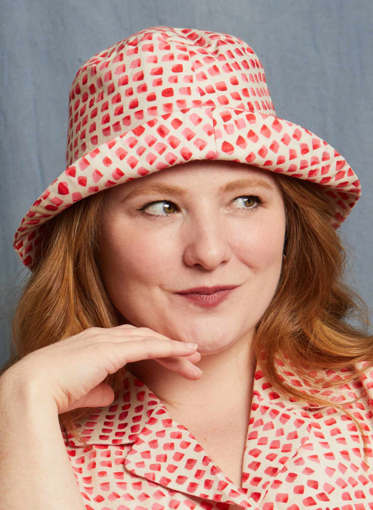 Bucket Hat - Pink Thumb Print