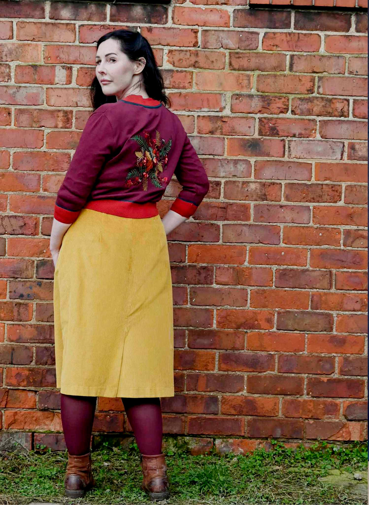 Vera Embroidered Cardigan - Plum Hedgerow
