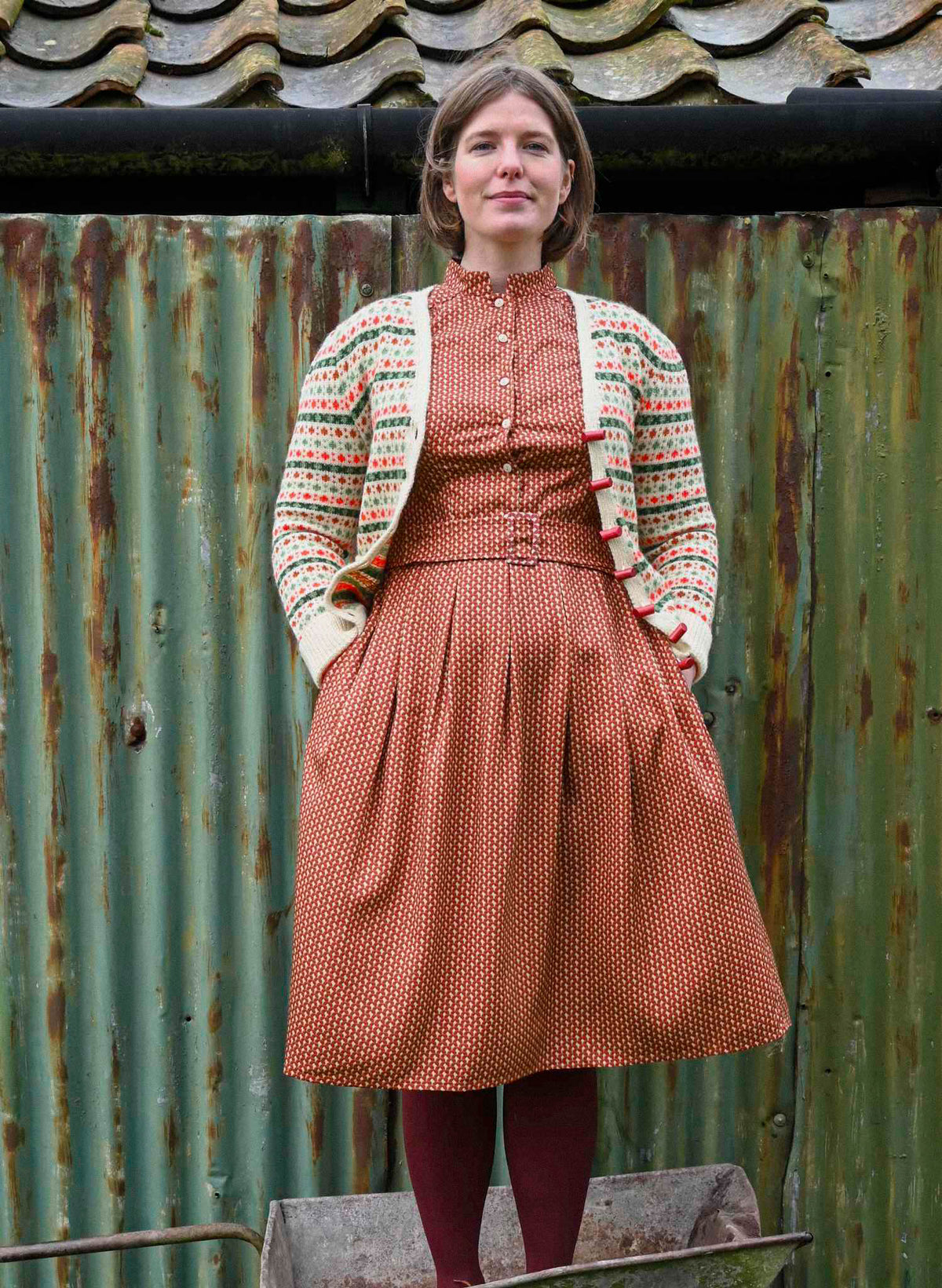 Cynthia - Rust Basket Dress