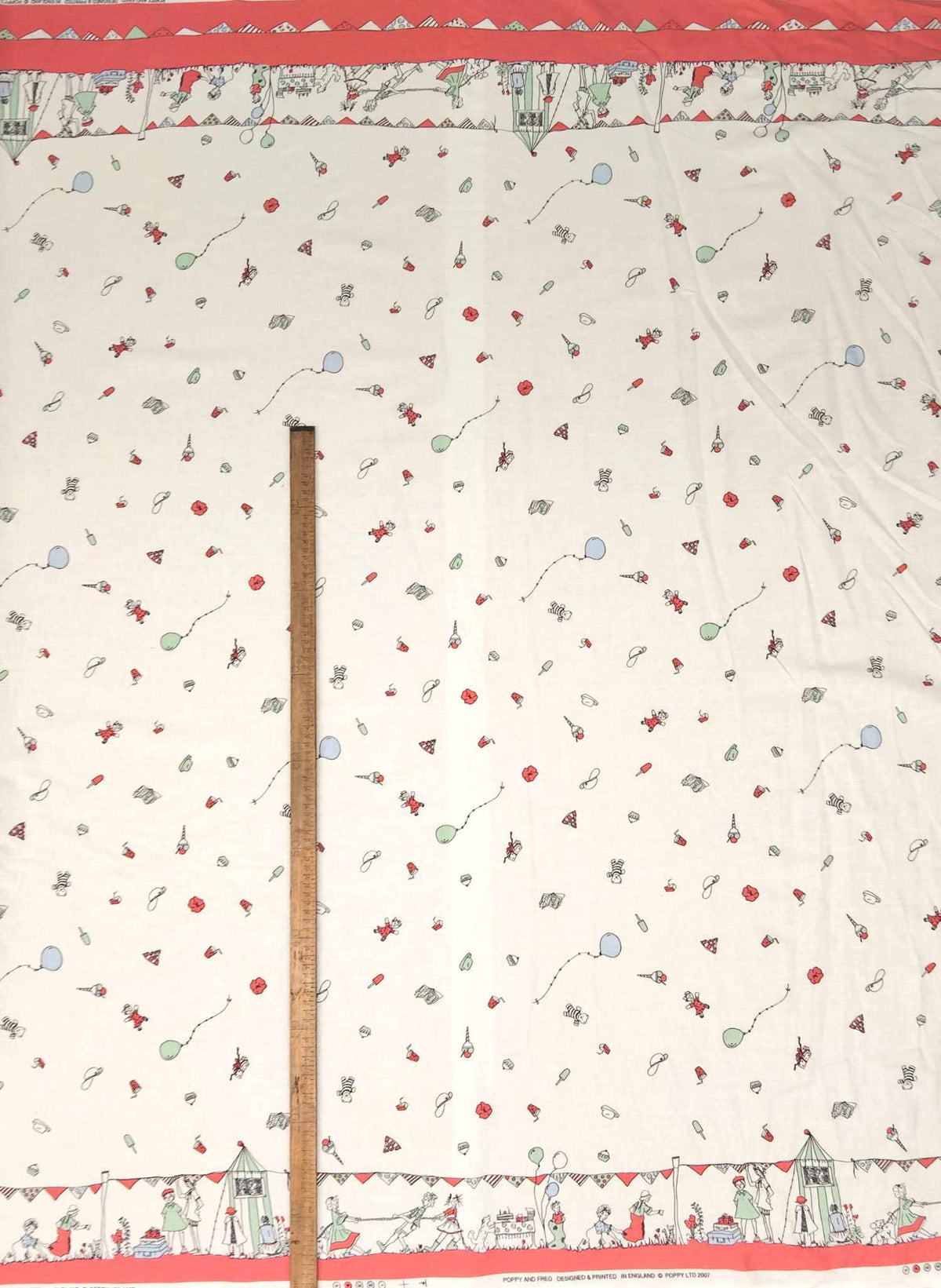 Red Birthday Bash Fabric - Cotton
