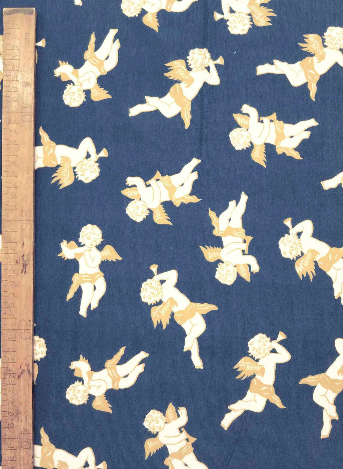 Remnant - 125cm - Navy Cherubs Fabric - Cotton Jersey