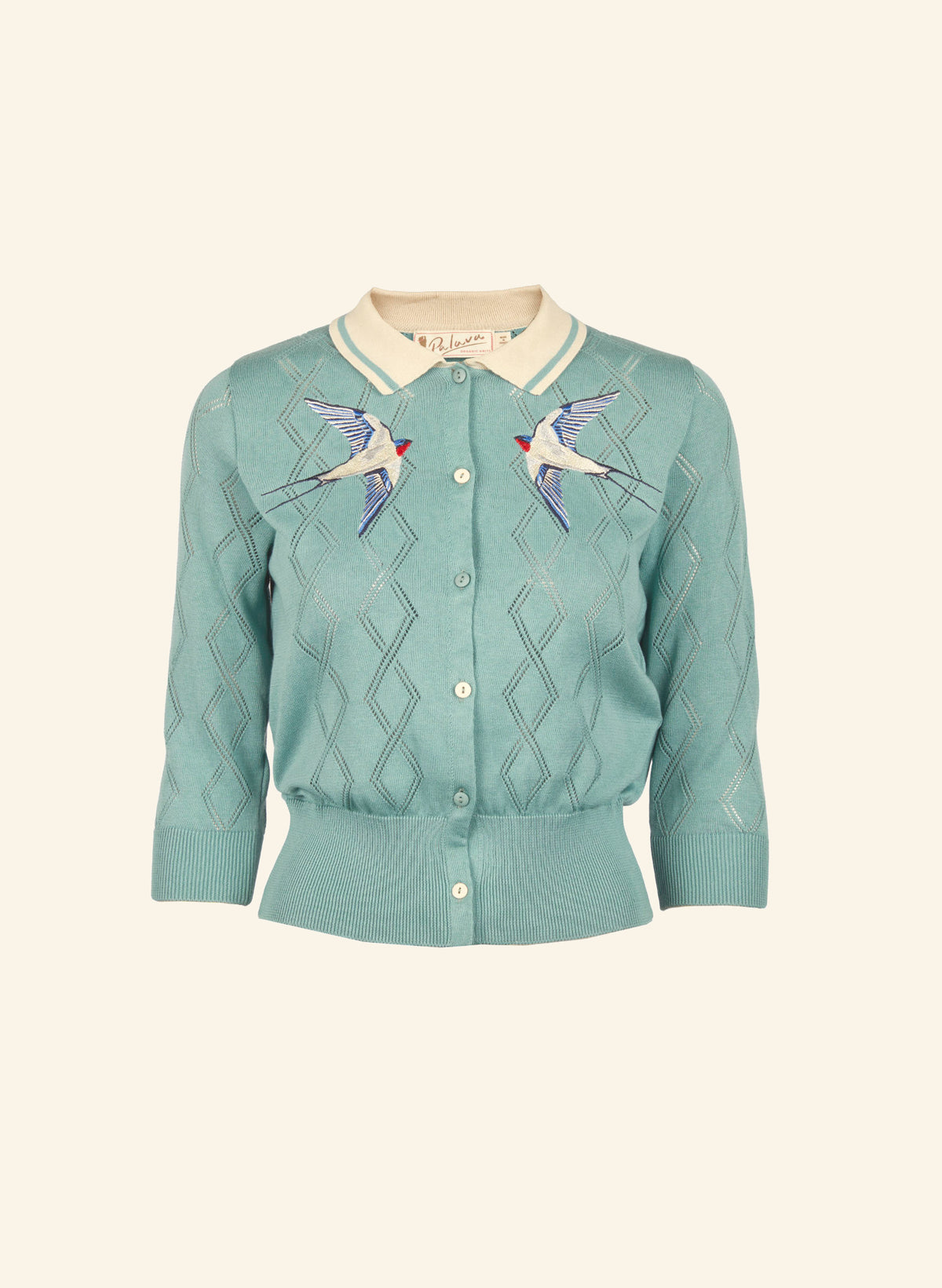 Fern Cardigan - Mineral Blue Swallows