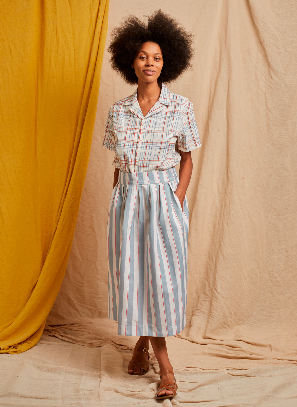 Florence Skirt - Blue Stripe