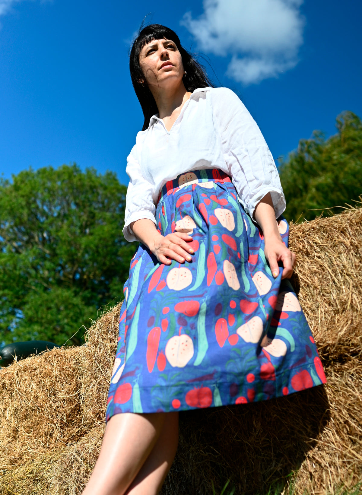 Florence Skirt - Navy Vegetables