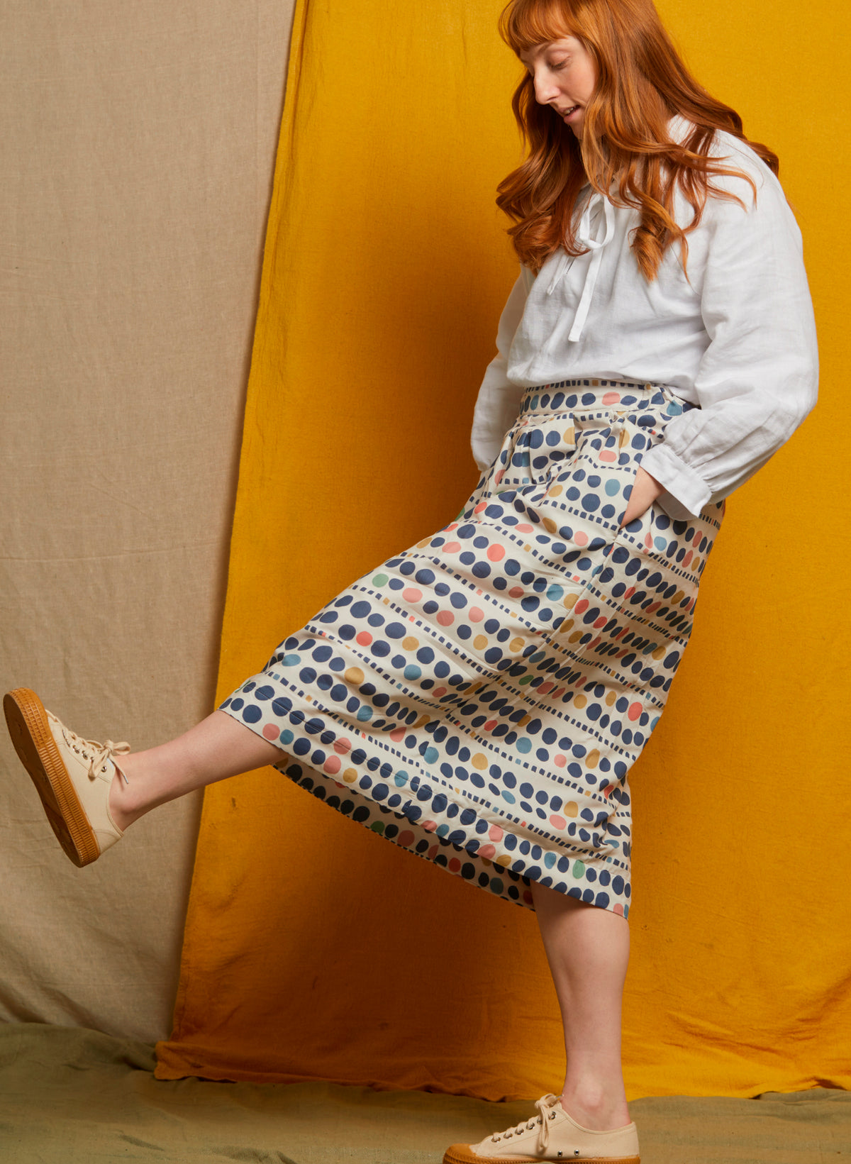 Florence Skirt - Cream Spot