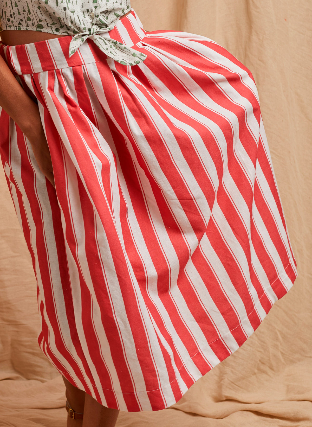 Florence Skirt - Red Stripe