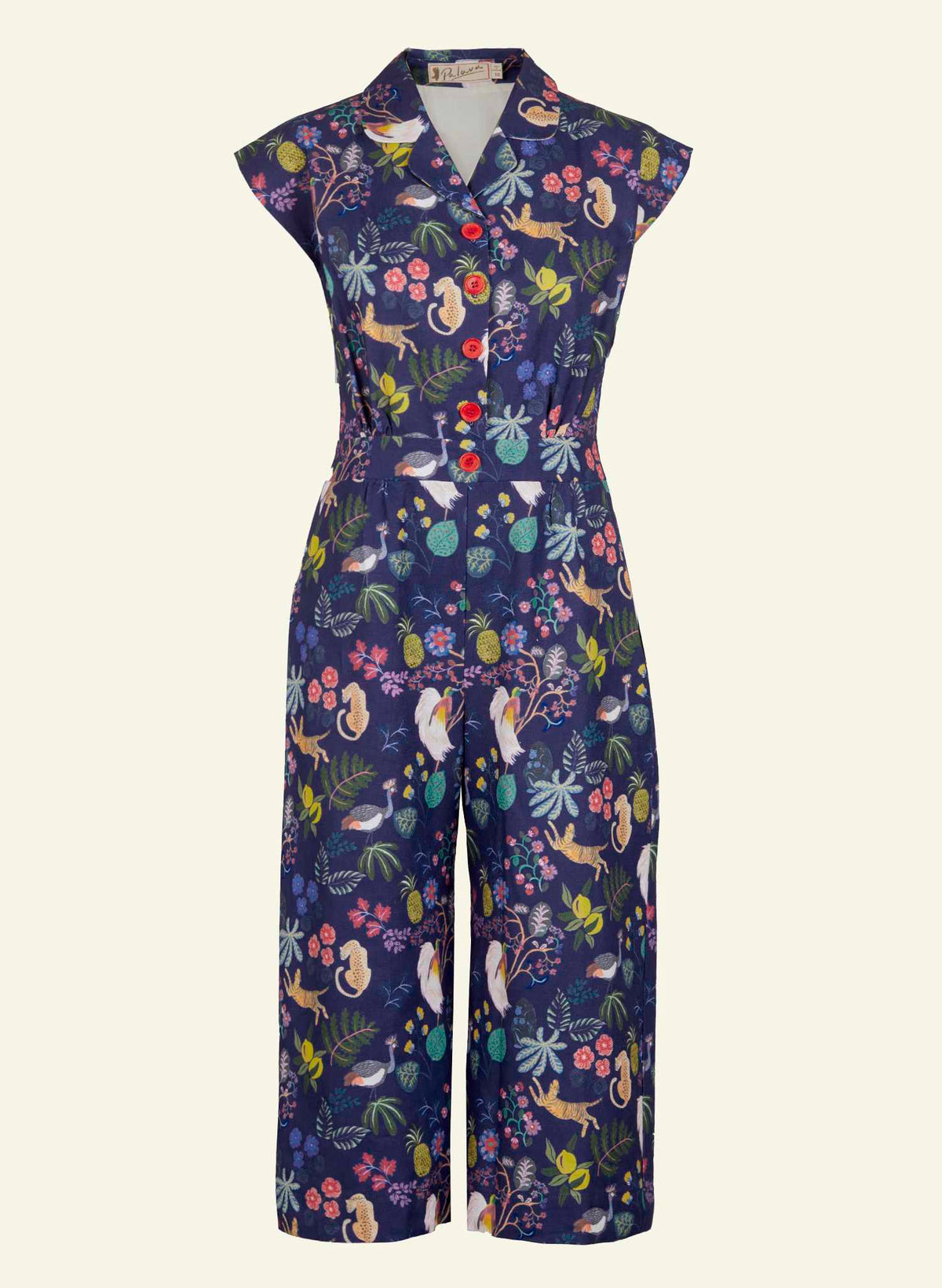 Francesca Jumpsuit - Navy Paradise Gardens