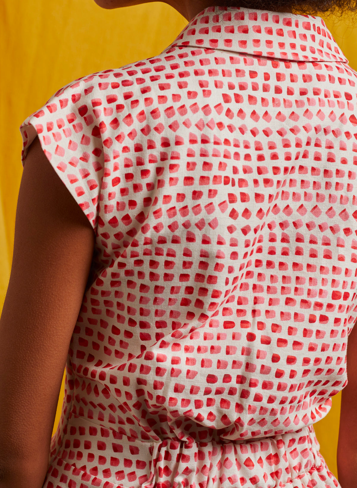 Francesca Jumpsuit - Pink Thumb Print