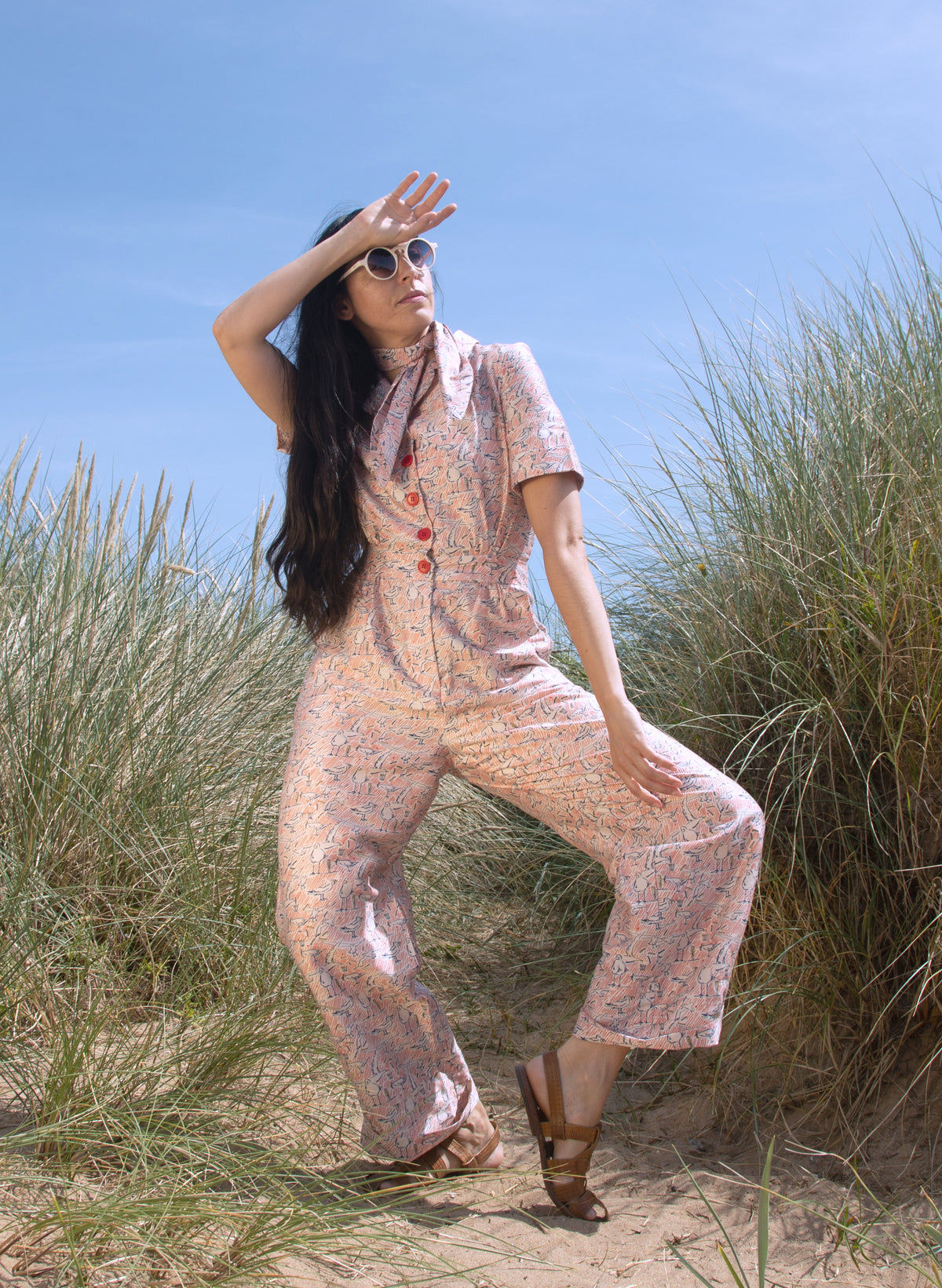 Francesca Long Jumpsuit - Ivory Chips Away