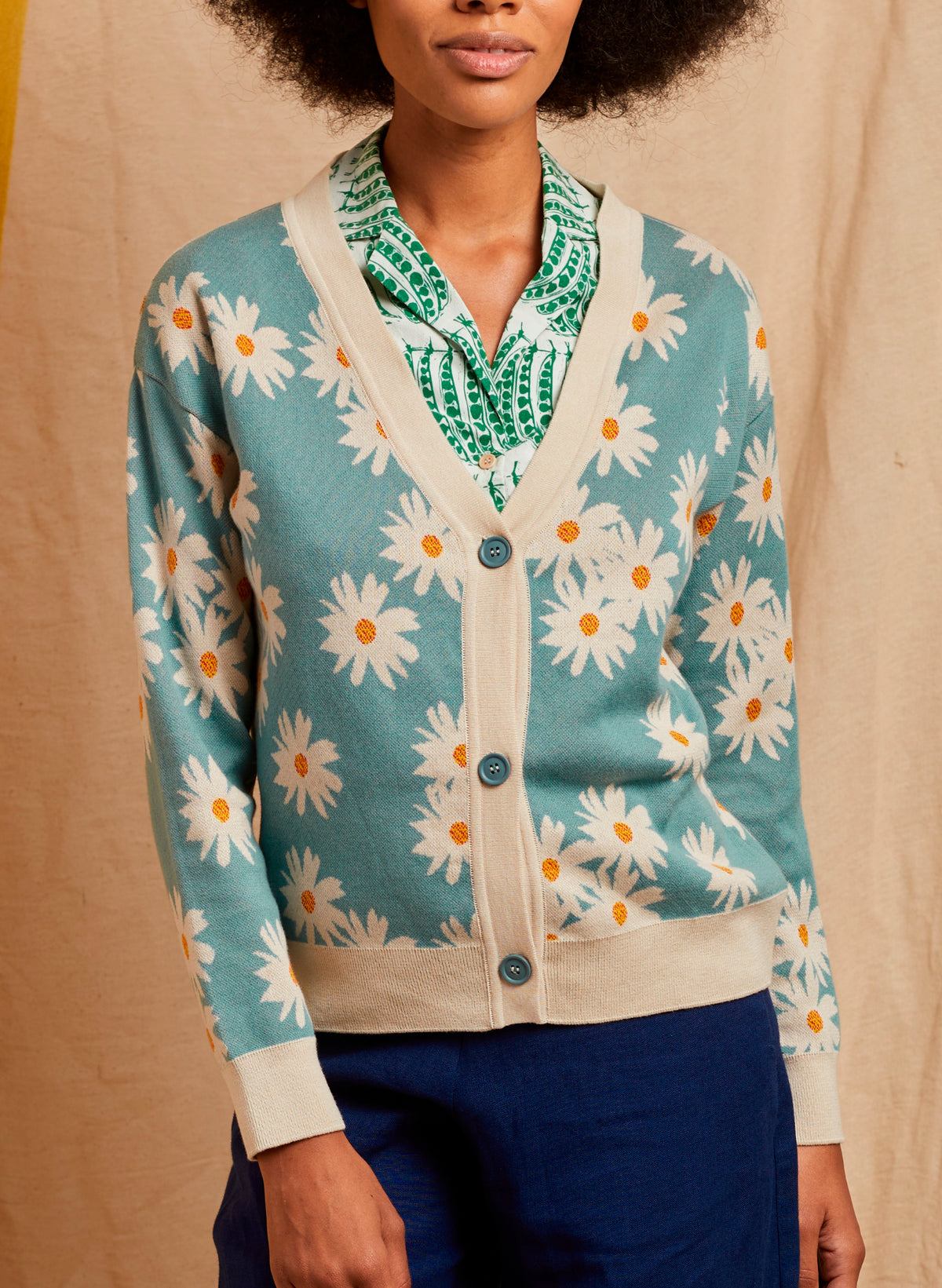 George - Blue Lazy Daisy Cardigan