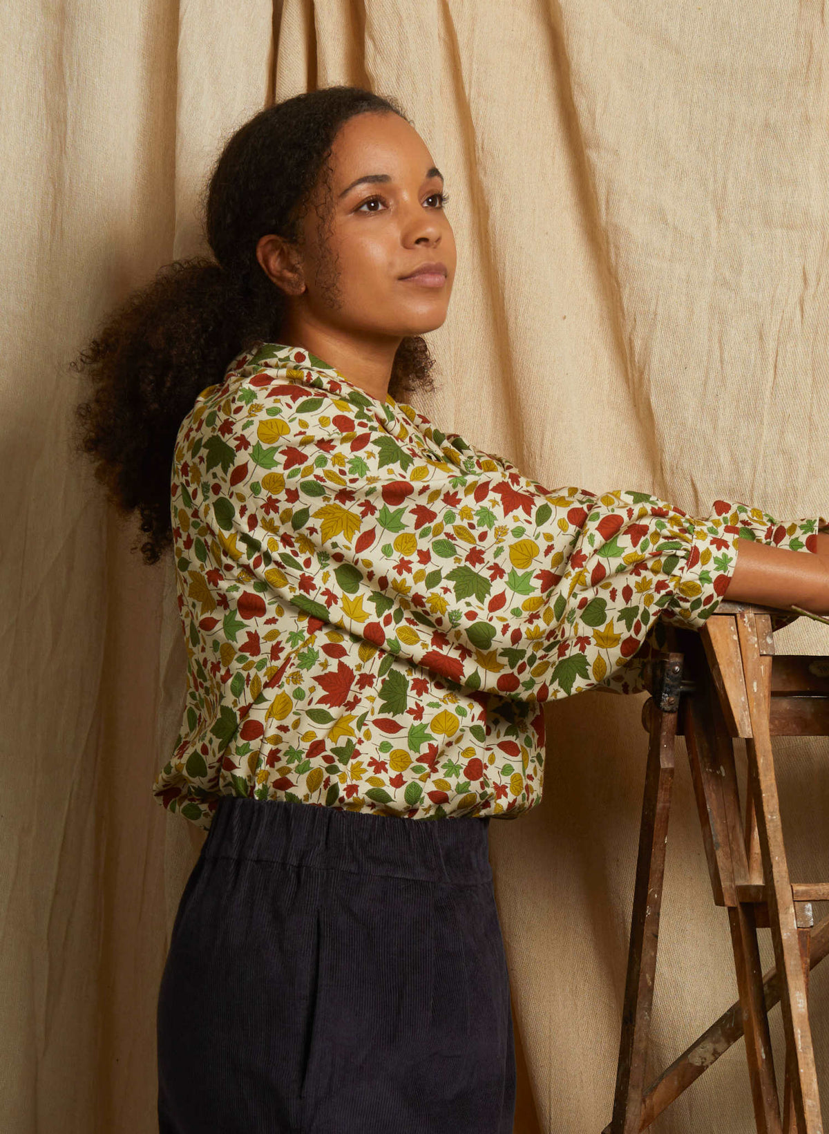 Joan - Ivory Autumn Leaves Blouse