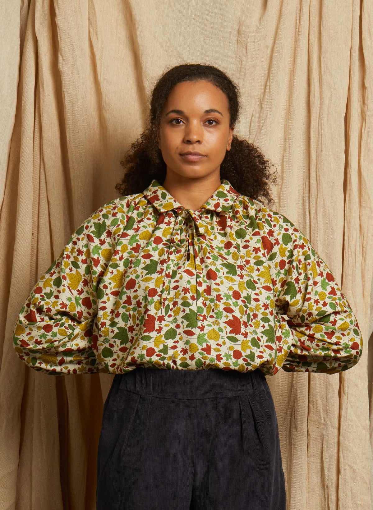 Joan - Ivory Autumn Leaves Blouse