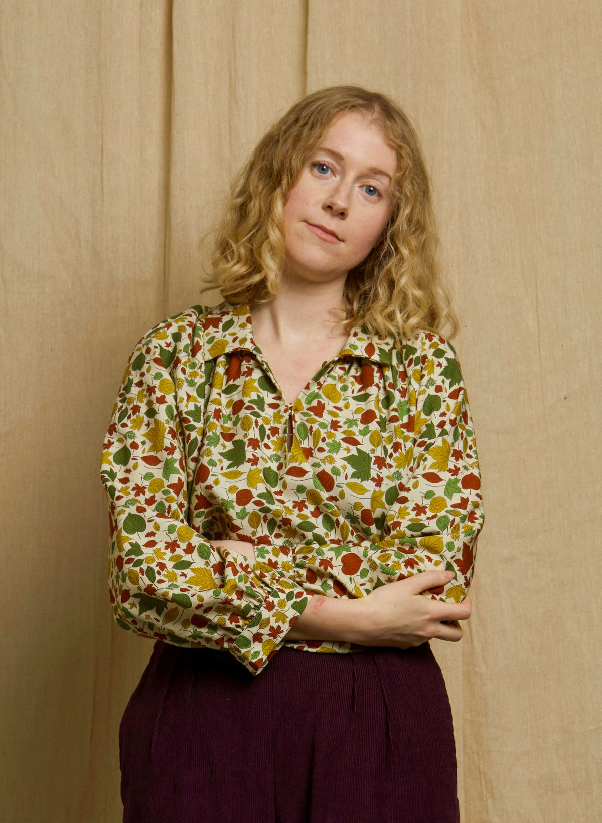 Joan - Ivory Autumn Leaves Blouse
