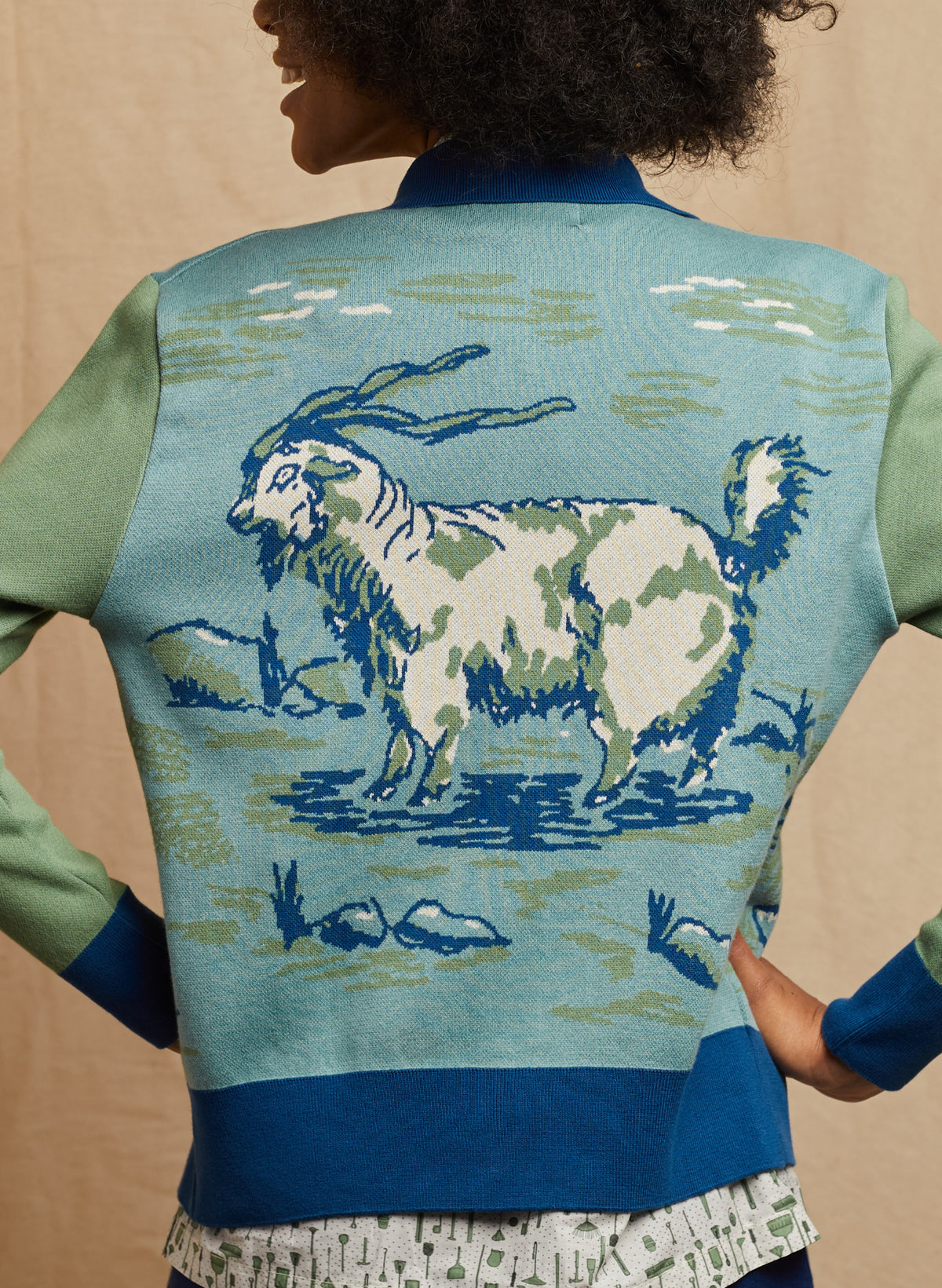 Kate Zip Up - Green Goat