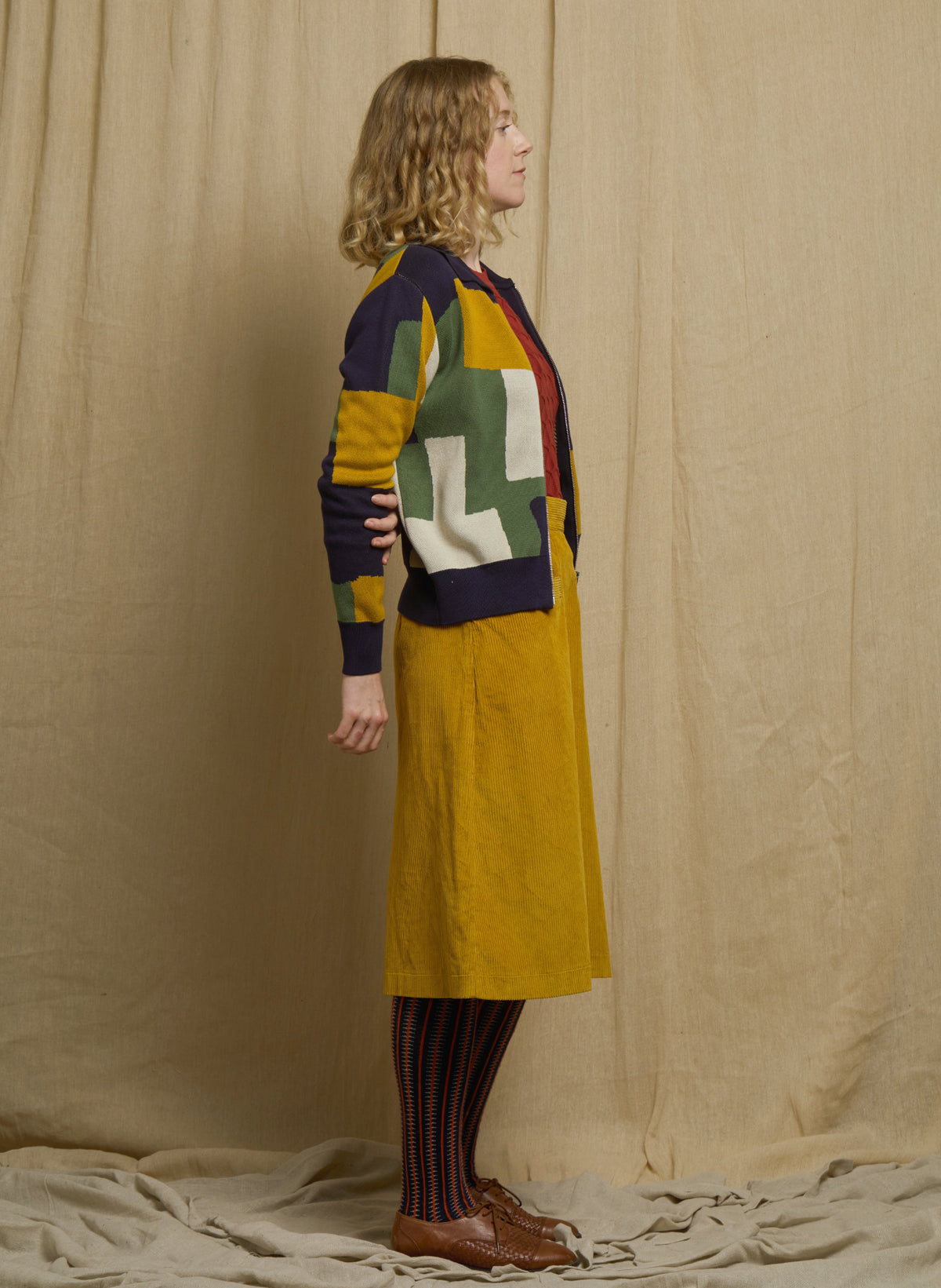Kate - Mustard Boxes Zip-up