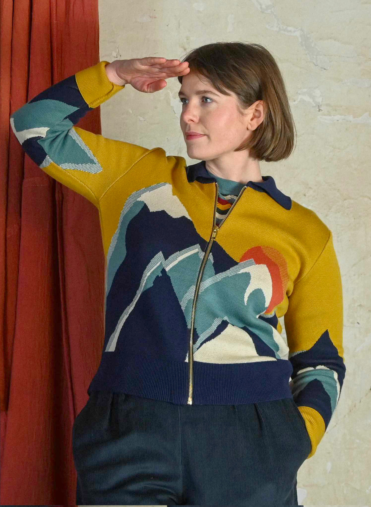 Kate - Mustard Peak  Zip-Up