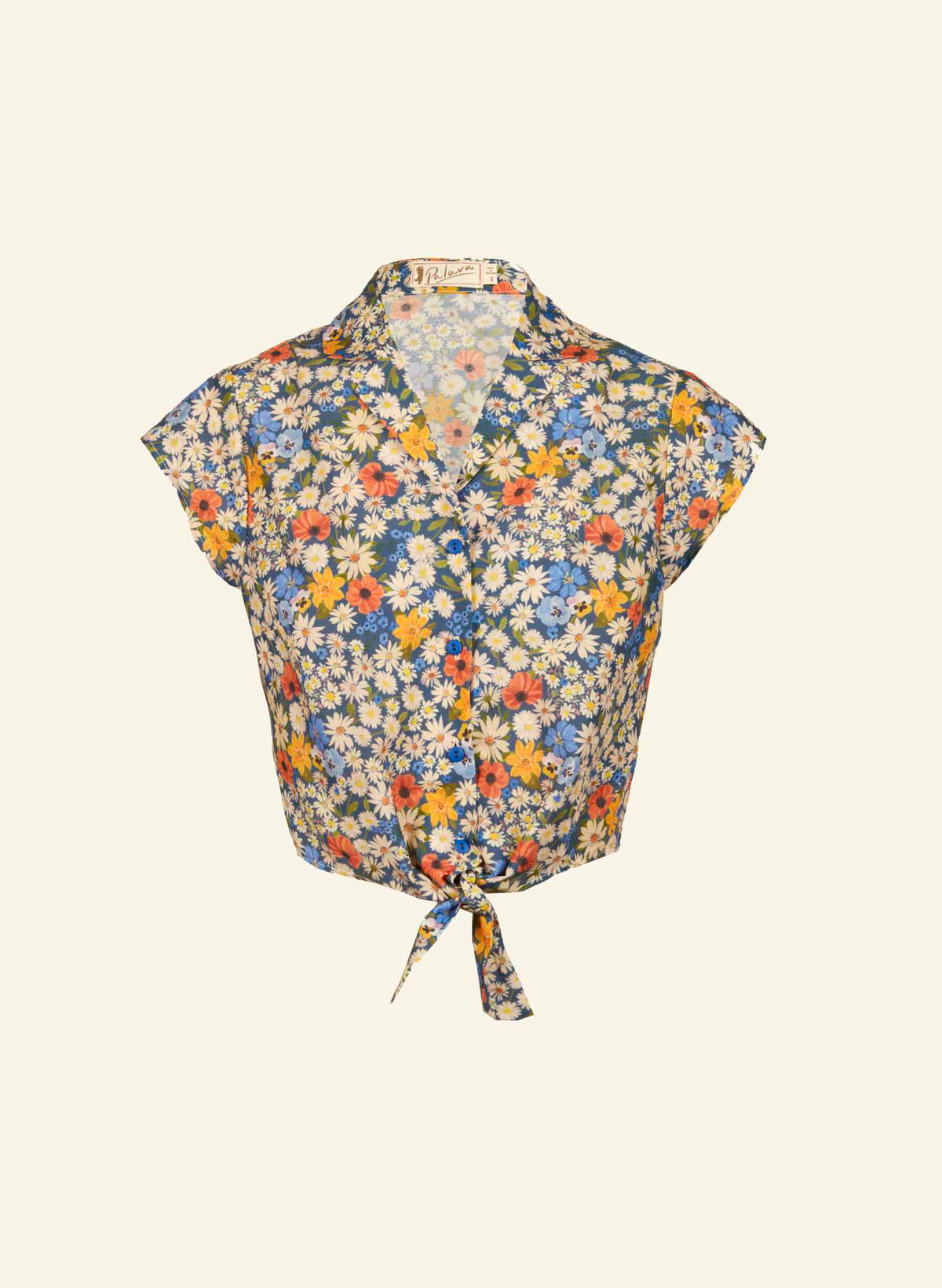 Peggy Top - Blue Ditsy Daisy