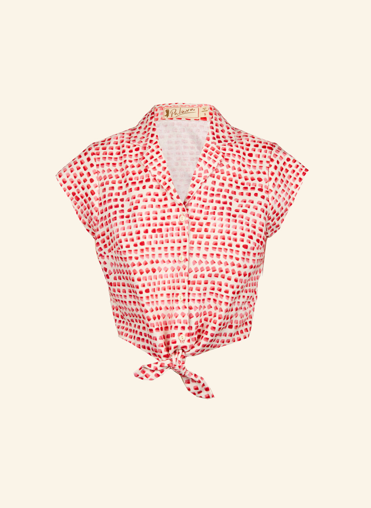 Peggy Top - Pink Thumb Print