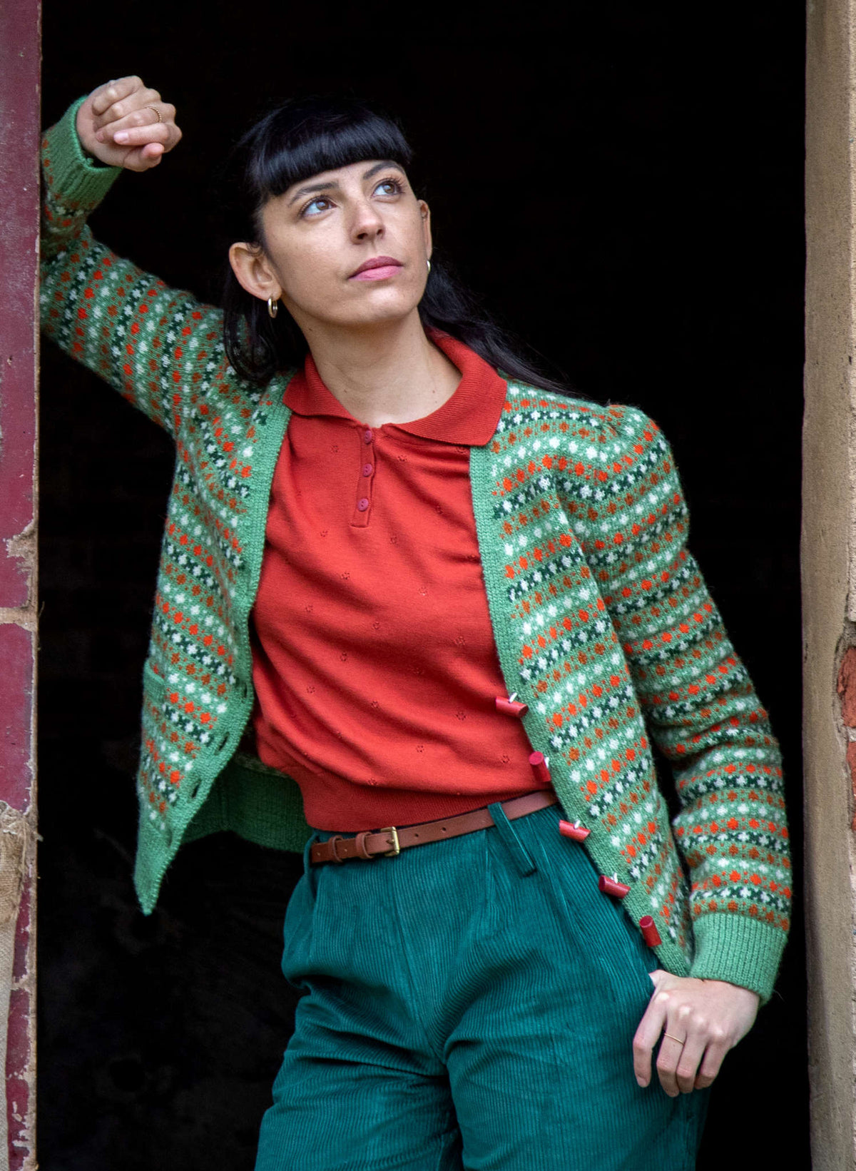 Heritage Cardigan - Popcorn Green